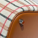 PICOTIN LOCK 18 BAG IN GOLD CALFSKIN ÉCRU/BEIGE/FAUVE/ROSE POP/NOIR EMBROIDERY PLAID CANVAS - Image 13