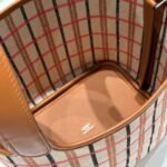 PICOTIN LOCK 18 BAG IN GOLD CALFSKIN ÉCRU/BEIGE/FAUVE/ROSE POP/NOIR EMBROIDERY PLAID CANVAS - Image 18