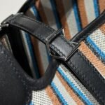 PICOTIN LOCK 18 BAG IN BLACK CALFSKIN ÉCRU/NOIR/FAUVE/NOIR/BLEU ZANZIBAR EMBROIDERY CANVAS - Image 13
