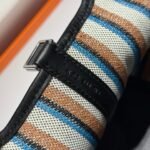PICOTIN LOCK 18 BAG IN BLACK CALFSKIN ÉCRU/NOIR/FAUVE/NOIR/BLEU ZANZIBAR EMBROIDERY CANVAS - Image 5