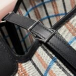 PICOTIN LOCK 18 BAG IN BLACK CALFSKIN ÉCRU/NOIR/FAUVE/NOIR/BLEU ZANZIBAR EMBROIDERY PLAID CANVAS - Image 7