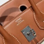 HM BIRKIN 25CM IN VEAU BARENIA SWIFT CALFSKIN ERCU TOILE CANVAS - Image 9