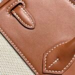 HM BIRKIN 25CM IN VEAU BARENIA SWIFT CALFSKIN ERCU TOILE CANVAS - Image 14