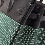 QUADRILLE BIRKIN 25CM IN BLACK SWIFT CALFSKIN BLACK/MINT/BLANC TOILE CANVAS - Image 17