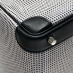 QUADRILLE BIRKIN 25CM IN BLACK SWIFT CALFSKIN WHITE BLUE PINK PLAID TOILE CANVAS - Image 13