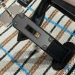 BIRKIN SHOULDER 29 IN BLACK CALFSKIN ÉCRU/NOIR/FAUVE/NOIR/BLEU ZANZIBAR EMBROIDERY PLAID CANVAS - Image 17