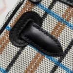 BIRKIN SHOULDER 29 IN BLACK CALFSKIN ÉCRU/NOIR/FAUVE/NOIR/BLEU ZANZIBAR EMBROIDERY PLAID CANVAS - Image 9