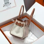 BIRKIN SHOULDER 29 IN GOLD CALFSKIN ÉCRU/BEIGE/FAUVE/ROSE POP/NOIR EMBROIDERY CANVAS - Image 3
