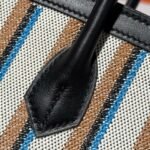BIRKIN SHOULDER 29 IN BLACK CALFSKIN ÉCRU/NOIR/FAUVE/NOIR/BLEU ZANZIBAR EMBROIDERY CANVAS - Image 6