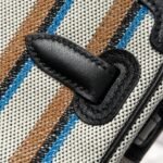 BIRKIN SHOULDER 29 IN BLACK CALFSKIN ÉCRU/NOIR/FAUVE/NOIR/BLEU ZANZIBAR EMBROIDERY CANVAS - Image 8