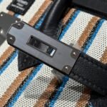 BIRKIN SHOULDER 29 IN BLACK CALFSKIN ÉCRU/NOIR/FAUVE/NOIR/BLEU ZANZIBAR EMBROIDERY CANVAS - Image 14