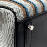 BIRKIN SHOULDER 29 IN BLACK CALFSKIN ÉCRU/NOIR/FAUVE/NOIR/BLEU ZANZIBAR EMBROIDERY CANVAS - Image 9