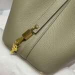 HERMES 25S PICOTIN LOCK 18 IN CROMWELL GRAY CALFSKIN GOLD HARDWARE - Image 3
