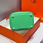 HERMES 25S PICOTIN LOCK 18 IN SPRING GREEN CALFSKIN SILVER HARDWARE - Image 14