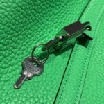HERMES 25S PICOTIN LOCK 22 IN SPRING GREEN CALFSKIN SILVER HARDWARE - Image 3
