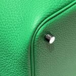 HERMES 25S PICOTIN LOCK 22 IN SPRING GREEN CALFSKIN SILVER HARDWARE - Image 6