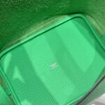HERMES 25S PICOTIN LOCK 22 IN SPRING GREEN CALFSKIN SILVER HARDWARE - Image 4