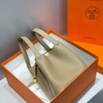 HERMES 25S PICOTIN LOCK 22 IN TAN BROWN CALFSKIN GOLD HARDWARE - Image 2