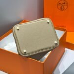 HERMES 25S PICOTIN LOCK 22 IN TAN BROWN CALFSKIN GOLD HARDWARE - Image 14