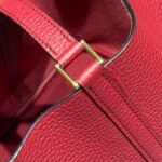 HERMES 25S PICOTIN LOCK 22 IN ROSSO ANCORA RED CALFSKIN GOLD HARDWARE - Image 16