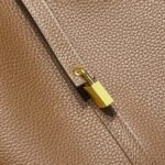 HERMES 25S PICOTIN LOCK 22 IN BURNT CARAMEL CALFSKIN GOLD HARDWARE - Image 3