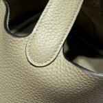 HERMES 25S PICOTIN LOCK 22 IN CROMWELL GRAY CALFSKIN GOLD HARDWARE - Image 16
