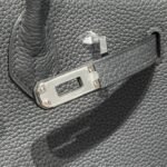 HERMES 25S MEDIUM BIRKIN 25 IN CHARCOAL GRAY CALFSKIN SILVER HARDWARE - Image 6