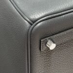 HERMES 25S MEDIUM BIRKIN 25 IN CHARCOAL GRAY CALFSKIN SILVER HARDWARE - Image 8
