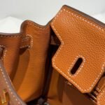 HERMES 25S MEDIUM BIRKIN 25 IN BURNT ORANGE CALFSKIN GOLD HARDWARE - Image 15