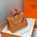 HERMES 25S MEDIUM BIRKIN 25 IN BURNT ORANGE CALFSKIN GOLD HARDWARE - Image 11
