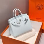 HERMES 25S MEDIUM BIRKIN 25 IN CLOUD BLUE CALFSKIN SILVER HARDWARE - Image 10