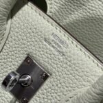 HERMES 25S MEDIUM BIRKIN 25 IN LIGHT MINT GREEN CALFSKIN SILVER HARDWARE - Image 15