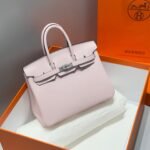 HERMES 25S MEDIUM BIRKIN 25 IN PINK BABY CALFSKIN SILVER HARDWARE - Image 10
