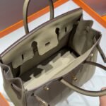 HERMES 25S MEDIUM BIRKIN 25 IN DARK KHAKI CALFSKIN GOLD HARDWARE - Image 4