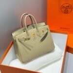 HERMES 25S MEDIUM BIRKIN 25 IN DARK KHAKI CALFSKIN GOLD HARDWARE - Image 2