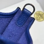 HERMES 25S MINI EVELYNE 18 IN BLUE PATTERNED STRAP CALFSKIN SILVER HARDWARE - Image 18