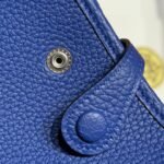 HERMES 25S MINI EVELYNE 18 IN BLUE PATTERNED STRAP CALFSKIN SILVER HARDWARE - Image 6