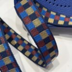 HERMES 25S MINI EVELYNE 18 IN BLUE PATTERNED STRAP CALFSKIN SILVER HARDWARE - Image 13
