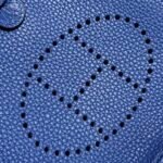 HERMES 25S MINI EVELYNE 18 IN BLUE PATTERNED STRAP CALFSKIN SILVER HARDWARE - Image 7