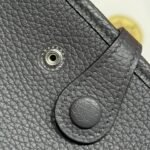 HERMES 25S MINI EVELYNE 18 IN CHARCOAL GRAY PATTERNED STRAP CALFSKIN SILVER HARDWARE - Image 7