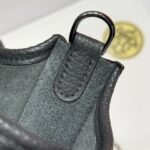 HERMES 25S MINI EVELYNE 18 IN CHARCOAL GRAY PATTERNED STRAP CALFSKIN SILVER HARDWARE - Image 5