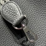 HERMES 25S MINI EVELYNE 18 IN CHARCOAL GRAY PATTERNED STRAP CALFSKIN SILVER HARDWARE - Image 18