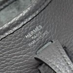 HERMES 25S MINI EVELYNE 18 IN CHARCOAL GRAY PATTERNED STRAP CALFSKIN SILVER HARDWARE - Image 4