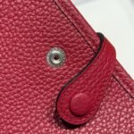 HERMES 25S MINI EVELYNE 18 IN BURGUNDY PATTERNED STRAP CALFSKIN SILVER HARDWARE - Image 14