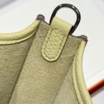 HERMES 25S MINI EVELYNE 18 IN MILTON YELLOW PATTERNED STRAP CALFSKIN SILVER HARDWARE - Image 5