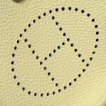HERMES 25S MINI EVELYNE 18 IN MILTON YELLOW PATTERNED STRAP CALFSKIN SILVER HARDWARE - Image 13