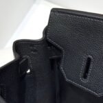 HERMES 25S SHOULDER BIRKIN 29 IN BLACK CALFSKIN SILVER HARDWARE - Image 16