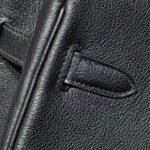HERMES 25S SHOULDER BIRKIN 29 IN BLACK CALFSKIN SILVER HARDWARE - Image 9