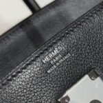 HERMES 25S SHOULDER BIRKIN 29 IN BLACK CALFSKIN SILVER HARDWARE - Image 5