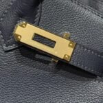 HERMES 25S SHOULDER BIRKIN 29 IN MIDNIGHT BLUE CALFSKIN GOLD HARDWARE - Image 16